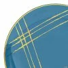 Wholesale ✨ 10.25" Blue with Gold Brushstroke Round Disposable Plastic Dinner Plates (40 Plates) 💯