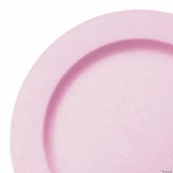 Coupon ✨ 10" Matte Pink Round Disposable Plastic Dinner Plates (40 Plates) 🔥