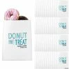 Promo 🎉 Bulk 5" x 7" Personalized White Donut Paper Treat Bags - 50 Pc. ✨
