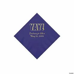 Best reviews of 🛒 Purple Yay Personalized Napkins with Gold Foil - Beverage ❤️