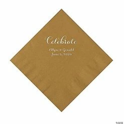 Buy 🛒 Gold Celebrate Personalized Napkins with Silver Foil - Luncheon ✔️