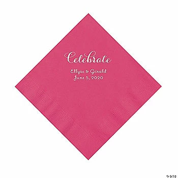 Deals 🥰 Hot Pink Celebrate Personalized Napkins with Silver Foil - Luncheon 🔔 1 Deals 🥰 Hot Pink Celebrate Personalized Napkins with Silver Foil - Luncheon 🔔