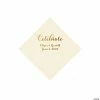 Hot Sale 🧨 Ivory Celebrate Personalized Napkins with Gold Foil - Beverage 🤩