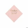 Promo 👍 Pink Celebrate Personalized Napkins with Gold Foil - Beverage ⭐