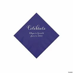 Top 10 ✨ Purple Celebrate Personalized Napkins with Silver Foil - Beverage ✔️