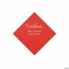 Deals ✨ Red Celebrate Personalized Napkins with Silver Foil - Beverage ✨