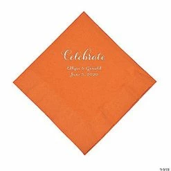 Promo ⌛ Pumpkin Spice Celebrate Personalized Napkins with Silver Foil - Luncheon 😍
