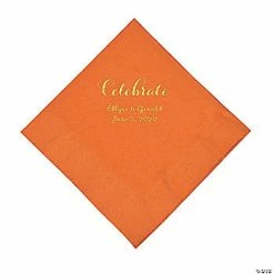 Discount ❤️ Pumpkin Spice Celebrate Personalized Napkins with Silver Foil - Luncheon 🧨