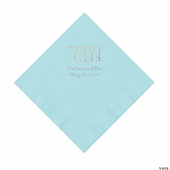 Best Sale 🔔 Light Blue Yay Personalized Napkins with Silver Foil - Luncheon 😉 1 Best Sale 🔔 Light Blue Yay Personalized Napkins with Silver Foil - Luncheon 😉