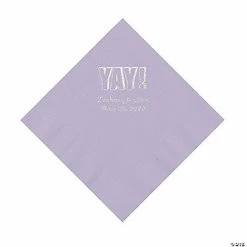 Coupon 😉 Lilac Yay Personalized Napkins with Silver Foil - Luncheon ✨
