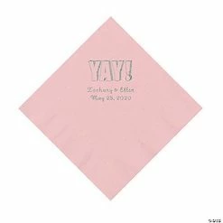 Brand new 😀 Pink Yay Personalized Napkins with Silver Foil - Luncheon ⭐