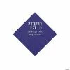 Discount 🔔 Purple Yay Personalized Napkins with Silver Foil - Beverage 🌟