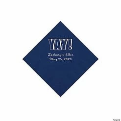 Best reviews of 💯 Navy Yay Personalized Napkins with Silver Foil - Beverage 👏