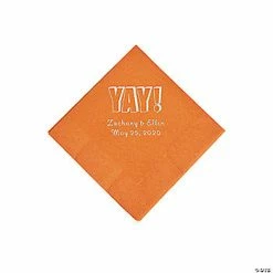 Promo ✔️ Pumpkin Spice Yay Personalized Napkins with Silver Foil - Beverage 🎉