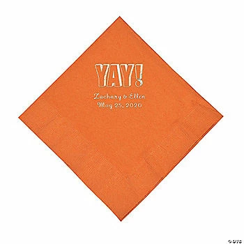 Discount ✔️ Pumpkin Spice Yay Personalized Napkins with Silver Foil - Luncheon ✔️ 1 Discount ✔️ Pumpkin Spice Yay Personalized Napkins with Silver Foil - Luncheon ✔️