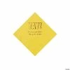 New ⌛ Yellow Yay Personalized Napkins with Gold Foil - Beverage 👍