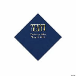 Brand new 🎉 Navy Yay Personalized Napkins with Gold Foil - Beverage 🔥