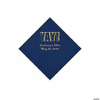 Brand new 🎉 Navy Yay Personalized Napkins with Gold Foil - Beverage 🔥 1 Brand new 🎉 Navy Yay Personalized Napkins with Gold Foil - Beverage 🔥