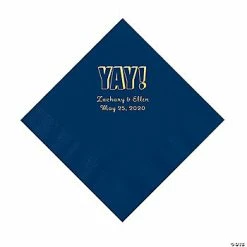 New 👏 Navy Yay Personalized Napkins with Gold Foil - Luncheon 🎁