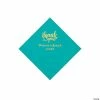 Cheap 🌟 Teal Lagoon Thank You Personalized Napkins with Gold Foil - Beverage 👍