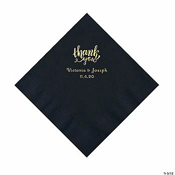 Top 10 🤩 Black Thank You Personalized Napkins with Gold Foil - Luncheon 🥰 1 Top 10 🤩 Black Thank You Personalized Napkins with Gold Foil - Luncheon 🥰
