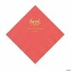Cheap 💯 Coral Thank You Personalized Napkins with Gold Foil - Luncheon ⌛