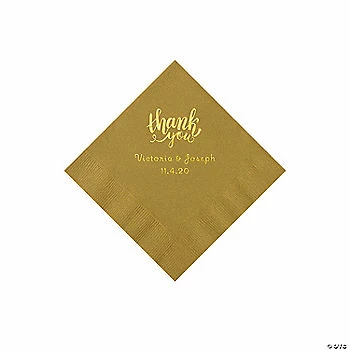 Promo ๐งจ Gold Thank You Personalized Napkins with Gold Foil - Beverage ๐ฅฐ 1 Promo ๐งจ Gold Thank You Personalized Napkins with Gold Foil - Beverage ๐ฅฐ
