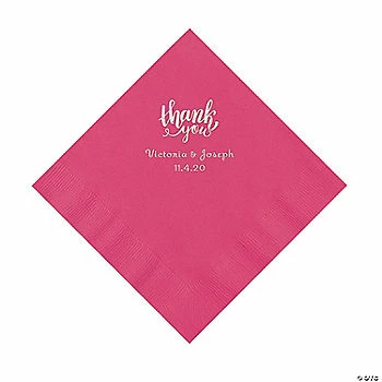 Flash Sale 🌟 Hot Pink Thank You Personalized Napkins with Silver Foil - Luncheon 🥰 1 Flash Sale 🌟 Hot Pink Thank You Personalized Napkins with Silver Foil - Luncheon 🥰
