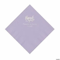 Best reviews of 😀 Lilac Thank You Personalized Napkins with Silver Foil - Luncheon 🔥