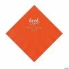 Promo 🔔 Orange Thank You Personalized Napkins with Silver Foil - Luncheon 💯