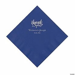 Brand new 😀 Purple Thank You Personalized Napkins with Silver Foil - Luncheon ✨