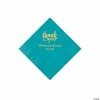 Promo ✨ Turquoise Thank You Personalized Napkins with Gold Foil - Beverage 🥰
