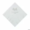 Best Sale 🛒 White Thank You Personalized Napkins with Silver Foil - Luncheon 👍