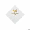 Outlet 👏 White Thank You Personalized Napkins with Gold Foil - Beverage 🔥