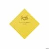 Promo 😀 Yellow Thank You Personalized Napkins with Gold Foil - Beverage 🔥