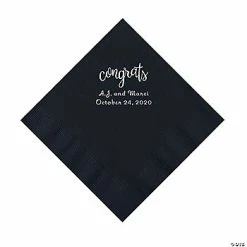 Best reviews of 🎁 Black Congrats Personalized Napkins with Silver Foil - Luncheon 👏