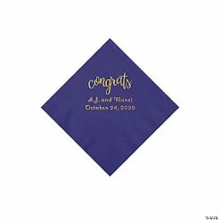Best reviews of 🤩 Purple Congrats Personalized Napkins with Gold Foil - Beverage ⭐