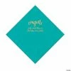 Best Sale 🔥 Teal Lagoon Congrats Personalized Napkins with Gold Foil - Luncheon ⌛