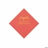 Wholesale 😀 Coral Congrats Personalized Napkins with Gold Foil - Beverage ⌛