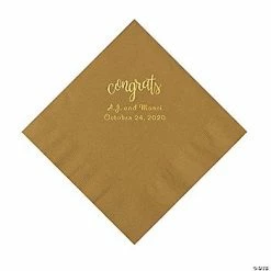 Promo ✨ Gold Congrats Personalized Napkins with Gold Foil - Luncheon 😍