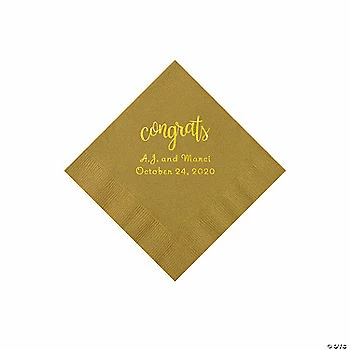 Budget 😉 Gold Congrats Personalized Napkins with Gold Foil - Beverage 👍 1 Budget 😉 Gold Congrats Personalized Napkins with Gold Foil - Beverage 👍