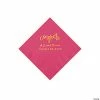 New 😀 Hot Pink Congrats Personalized Napkins with Gold Foil - Beverage ✨