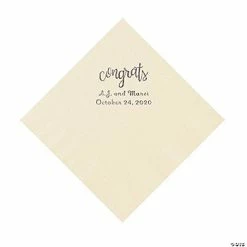 Budget 👍 Ivory Congrats Personalized Napkins with Silver Foil - Luncheon ✔️