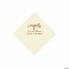 Cheap ❤️ Ivory Congrats Personalized Napkins with Gold Foil - Beverage 🛒
