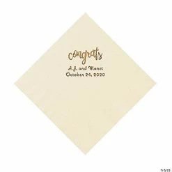 Best reviews of 🤩 Ivory Congrats Personalized Napkins with Gold Foil - Luncheon 😉