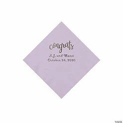 Best reviews of 🥰 Lilac Congrats Personalized Napkins with Silver Foil - Beverage ✨
