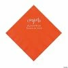 Deals 🧨 Orange Congrats Personalized Napkins with Silver Foil - Luncheon 💯