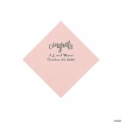 Best Sale ✔️ Pink Congrats Personalized Napkins with Silver Foil - Beverage 😍