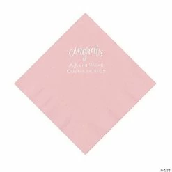 Buy 😉 Pink Congrats Personalized Napkins with Silver Foil - Luncheon 🛒