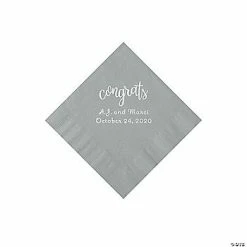 Best deal 🧨 Silver Congrats Personalized Napkins with Silver Foil - Beverage 😉